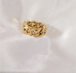 Cuban Bold Ring- 18k Gold Plated