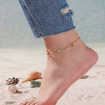 Single Zircon Anklet (19+5cm)- 18k Gold Plated