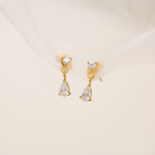 Iris Drop Charm Earrings- 18k Gold Plated