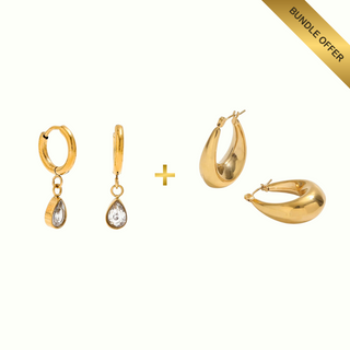 Drop Charm Earrings + Roma Hoops