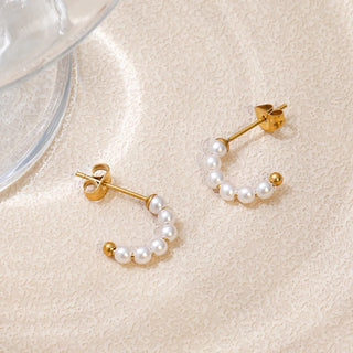 Aura Pearl Earrings- 18k Gold Plated
