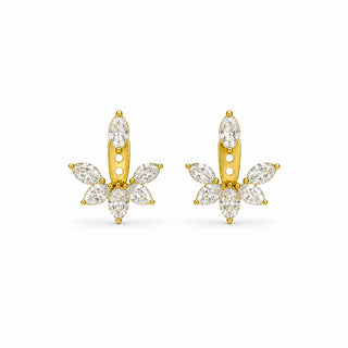 Rosette Marquise Duo 2-in-1 Studs- 18k gold plated (5A Zirconia)