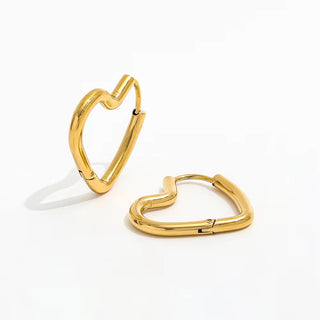 Carina Heart Hoops- 18K Gold Plated
