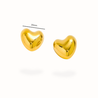 Heart Bold Stud Earrings- 18k Gold Plated