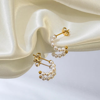 Aura Pearl Earrings- 18k Gold Plated