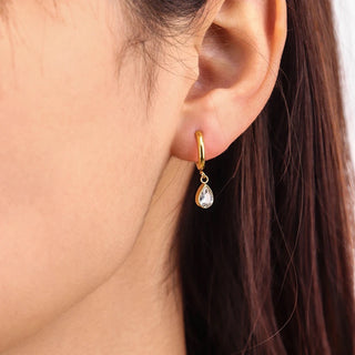 Drop Charm Earrings- 18k Gold Plated