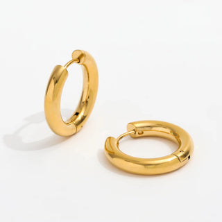 (MUST HAVE EARRINGS COMBO) No Piercing Tara Earcuffs + 4mm Tara Studs + Drop Charm Earrings + Diva Hoops- 18k Gold Plated