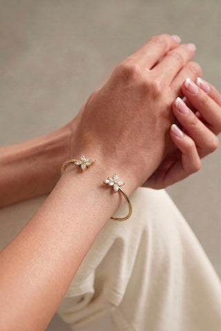 Florette Bracelet Cuff- 18k Gold Plated