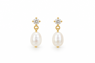 Petite Pearl Drop Earrings (5A Zirconia)