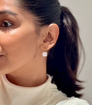 Cushion Cut Diamond Drop Earrings- 5A Zirconia
