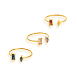 Duo Marquise Baguette Ring- 18k Gold Plated