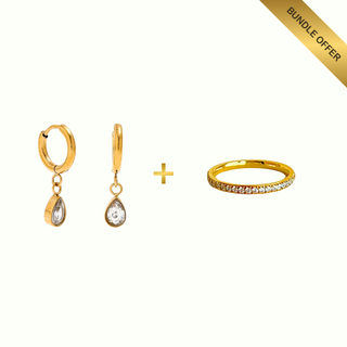 Drop Charm Earrings + Evva Ring
