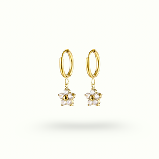 Fiona Drop Charm Huggies- 18k Gold Plated