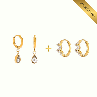 Drop Charm Earrings + Noor Huggies