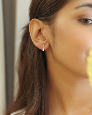 Iris Drop Charm Earrings- 18k Gold Plated