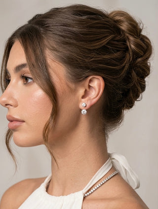 Eve Duo 2-in-1 Stud Earrings- 18k Gold Plated