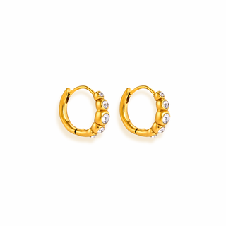 Everyday Bezel Set Earrings- 18k Gold Plated