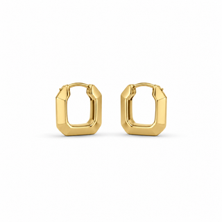 Soft Square Bold Hoops- 18k Gold Plated
