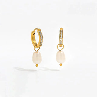Drop Charm Earrings + Zara 2-in-1 Pearl Earrings
