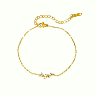Aurora Leaf Dainty Bracelet- 18k Gold Plated